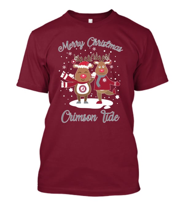 Crimson Tide Merry Christmas Reindeer T-Shirt