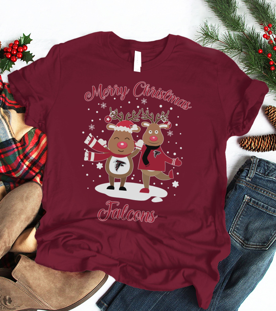 Merry Christmas Atlanta Falcons Reindeer T-Shirt