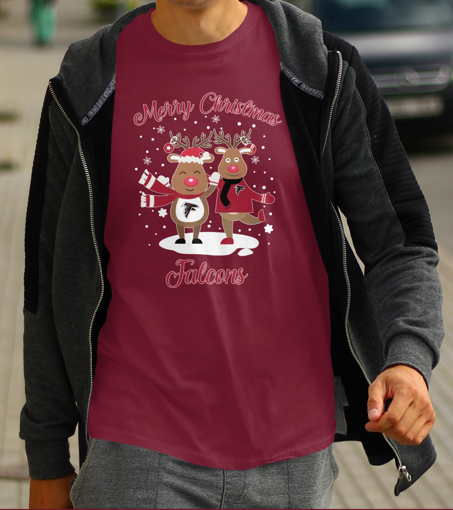 Merry Christmas Atlanta Falcons Reindeer T-Shirt