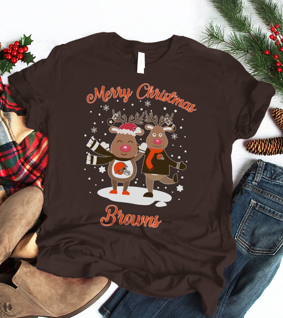 Merry Christmas Cleveland Browns Reindeer T-Shirt