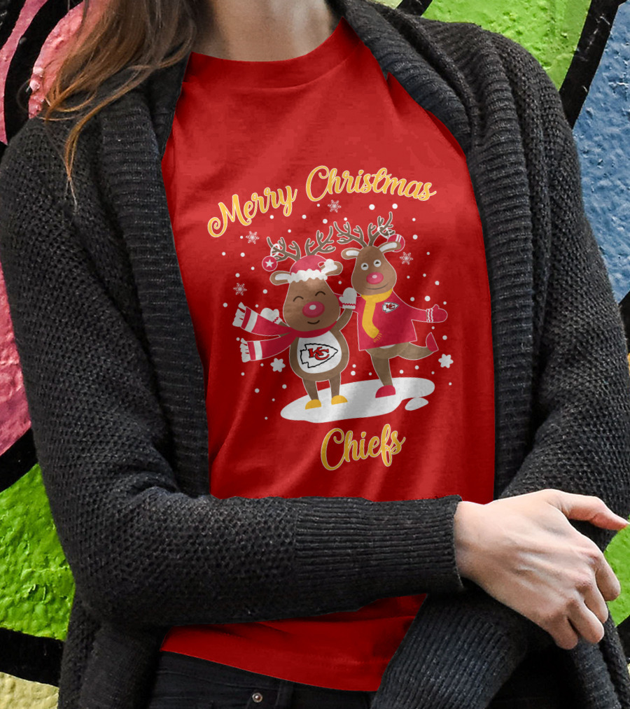 Merry Christmas Kansas City Chiefs Reindeer Chiefs T-Shirt