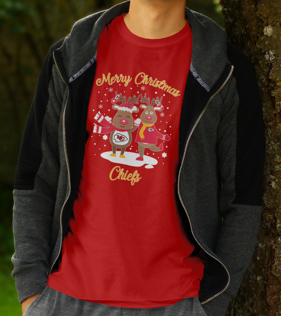 Merry Christmas Kansas City Chiefs Reindeer Chiefs T-Shirt
