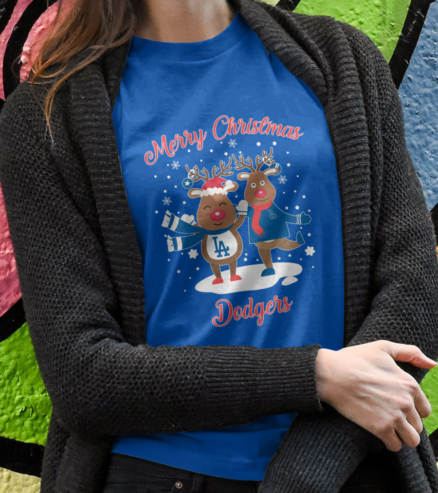 Merry Christmas Los Angeles Dodgers Reindeer T-Shirt
