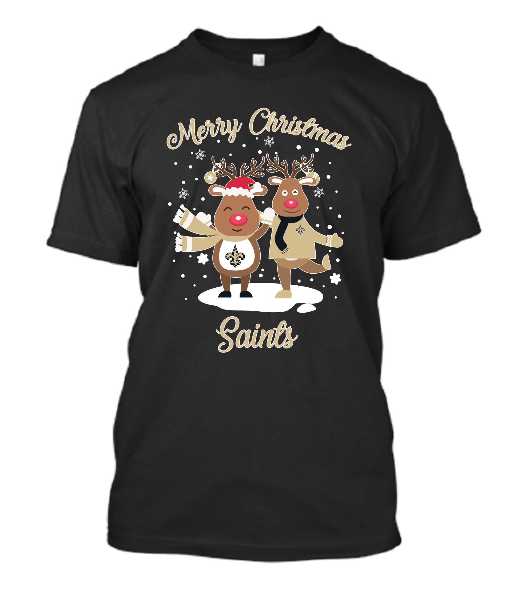Merry Christmas New Orleans Saints Reindeer T-Shirt