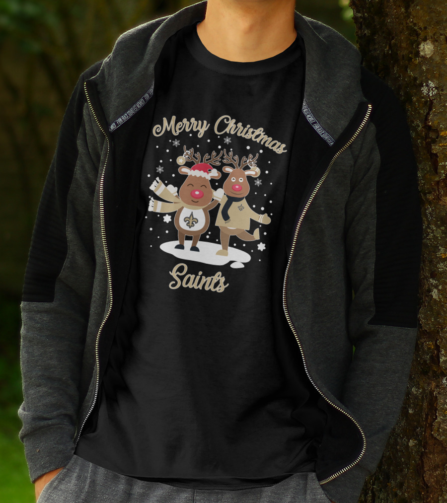 Merry Christmas New Orleans Saints Reindeer T-Shirt