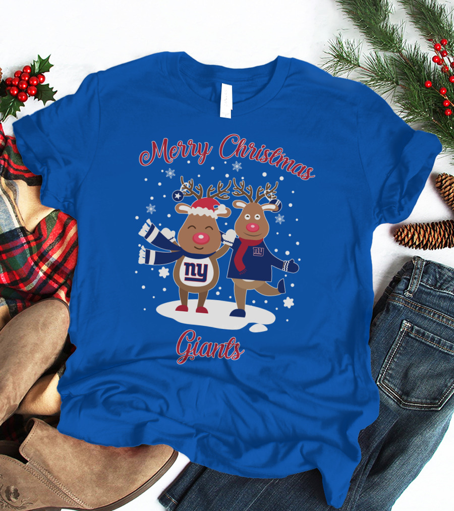 Merry Christmas New York Giants Reindeer T-Shirt
