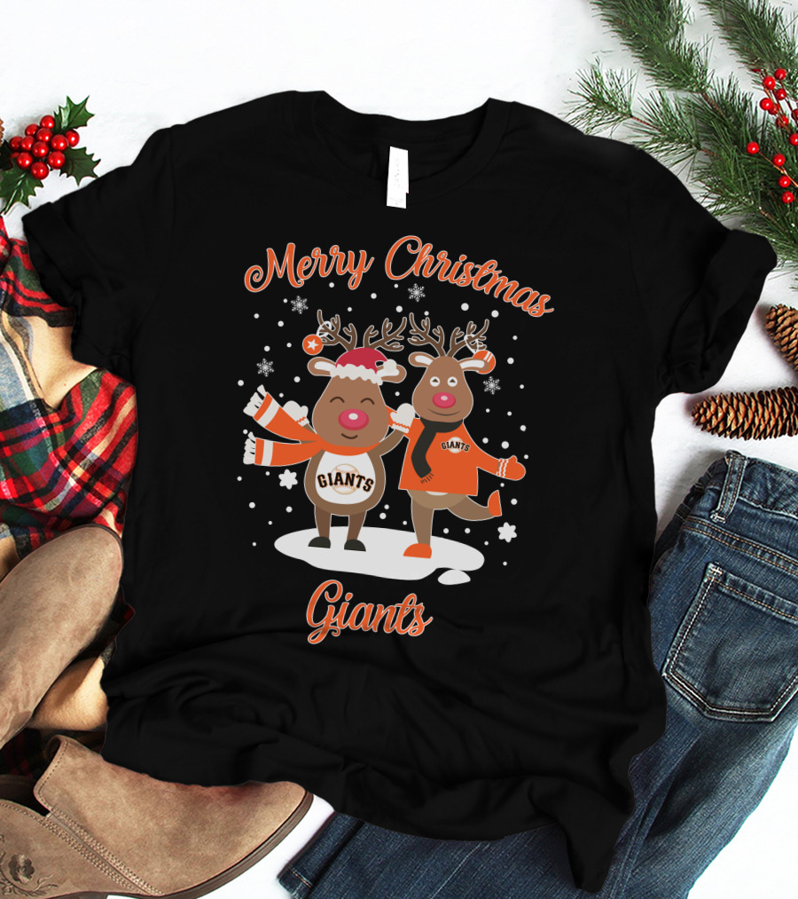 Merry Christmas Giants Reindeer Giants T-Shirt