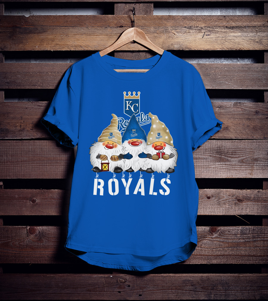 Kansas City Royals Merry Christmas Happy Holidays Gnomes T-Shirt