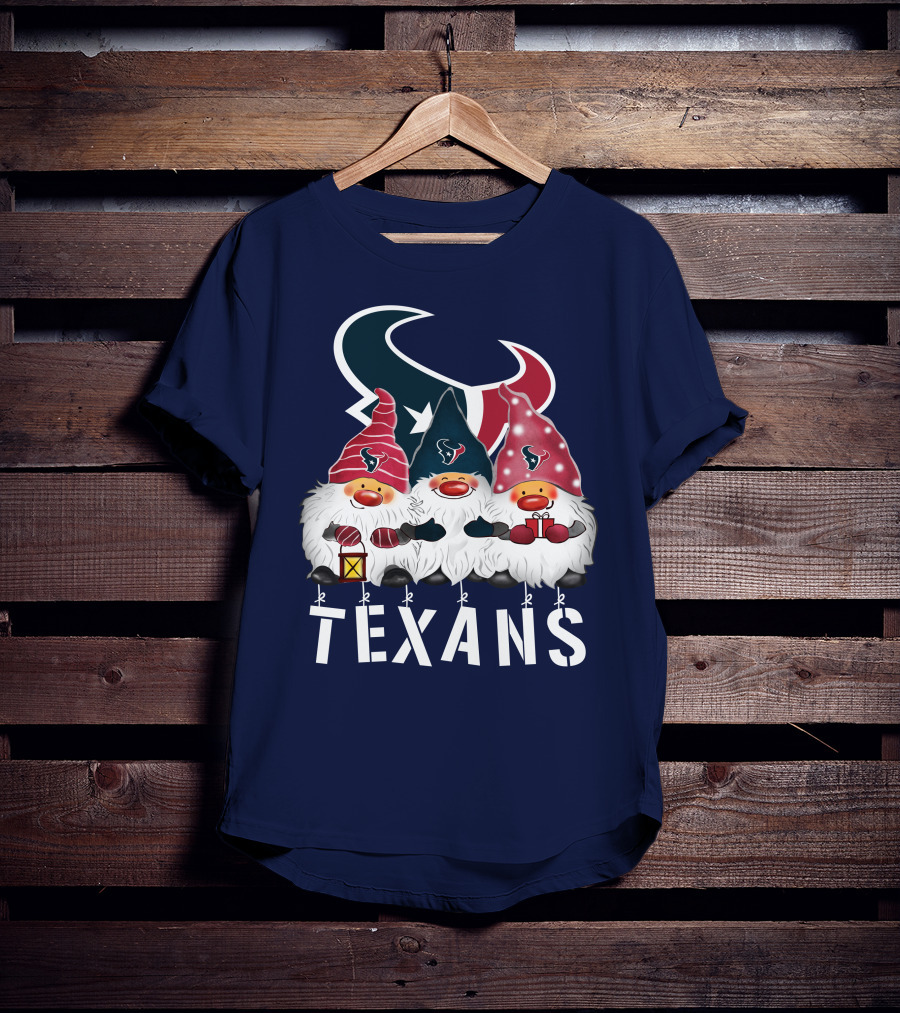Texans Christmas Gnomes Houston Happy Holidays T-Shirt