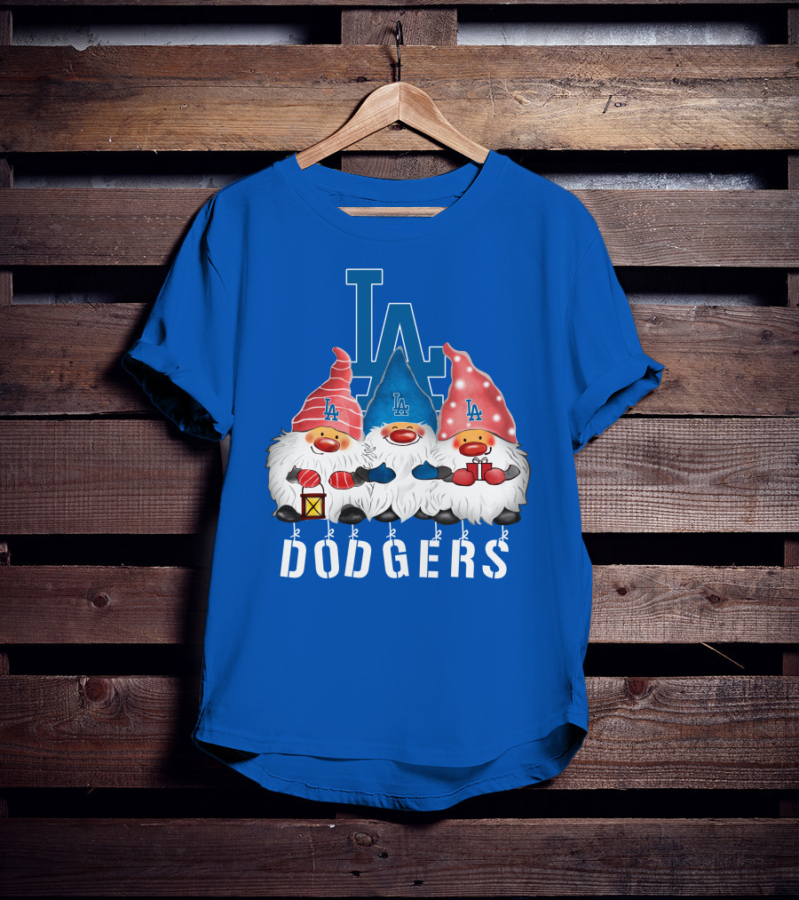 Los Angeles Dodgers Merry Christmas Happy Holidays Gnomes T-Shirt