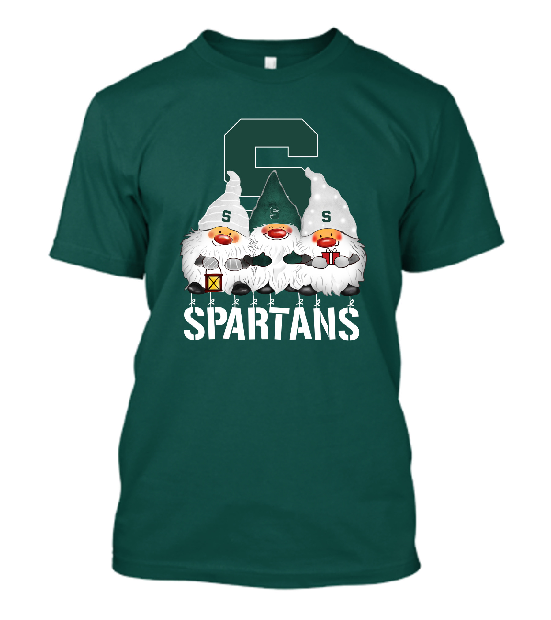 Michigan State Spartans Christmas Gnomes Holiday Celebrations T-Shirt
