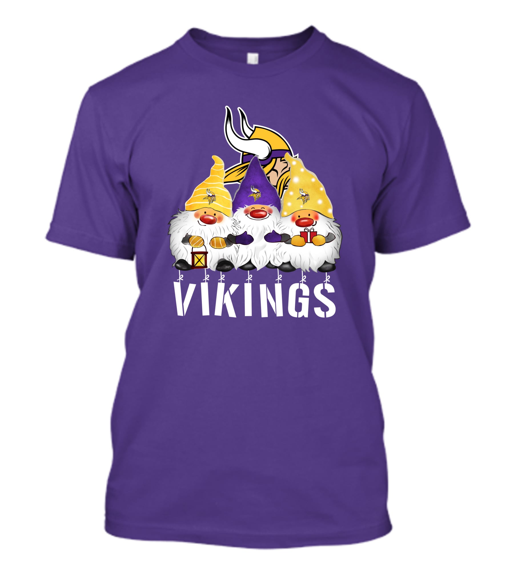 Minnesota Vikings Merry Christmas Happy Holidays Gnomes T-Shirt