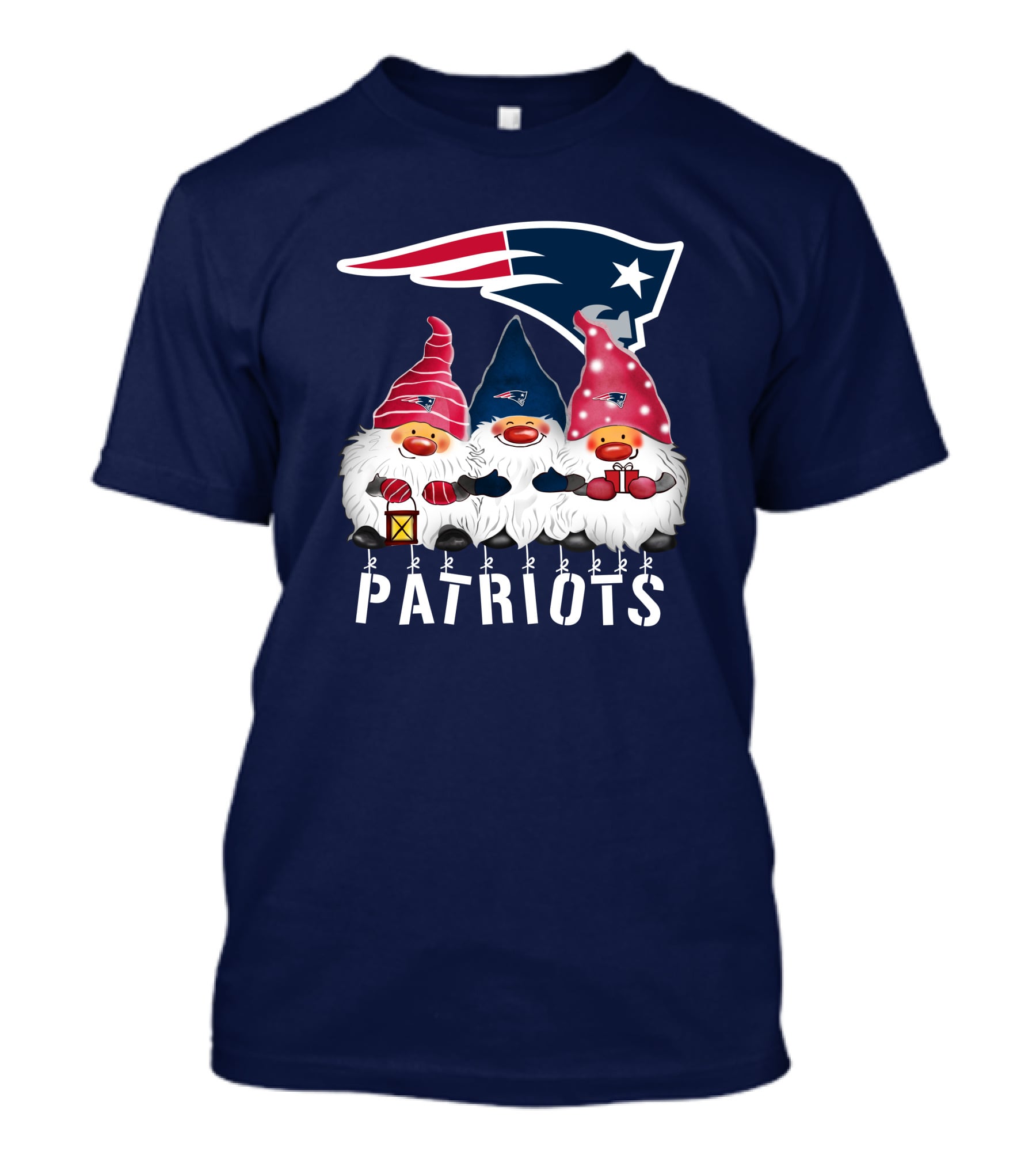 New England Patriots Merry Christmas Happy Holidays Gnomes NFL T-Shirt
