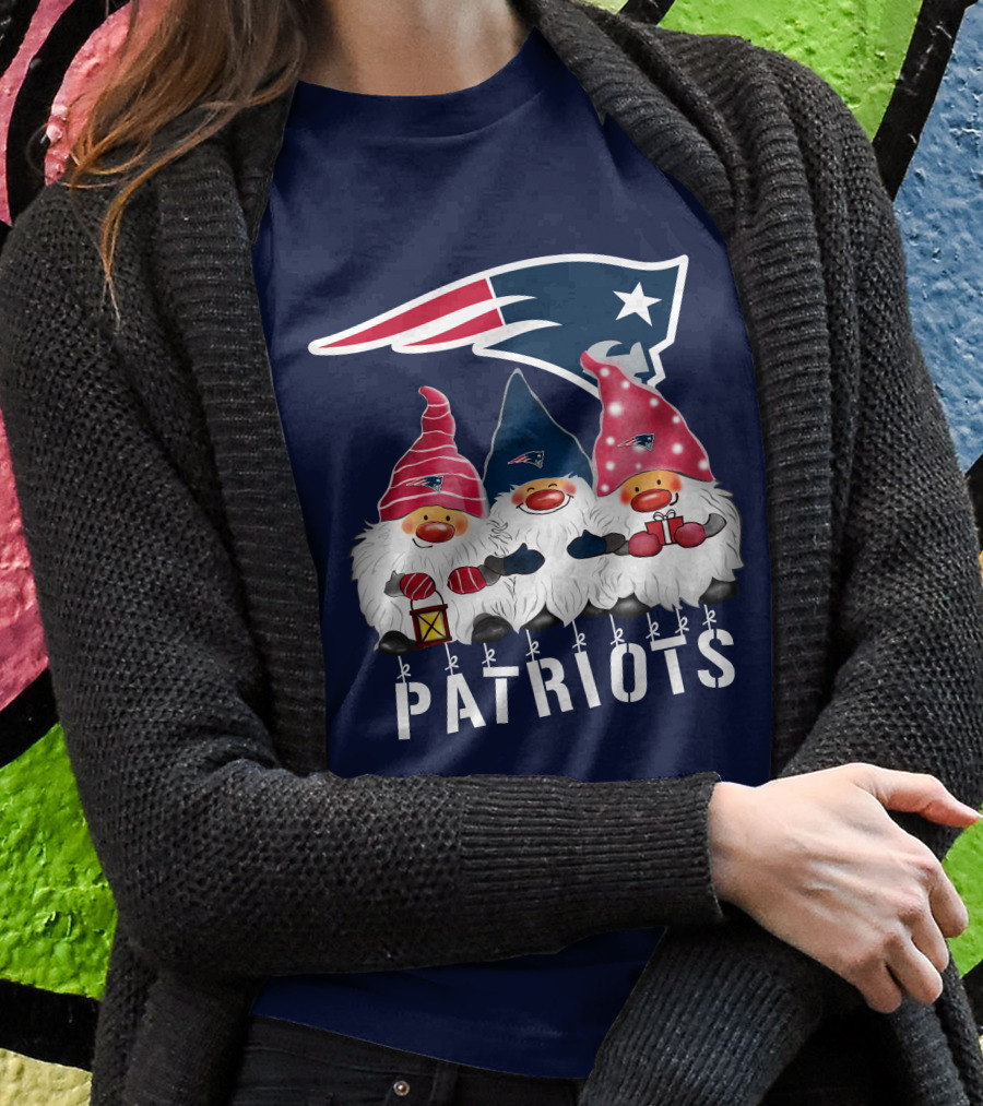 New England Patriots Merry Christmas Happy Holidays Gnomes NFL T-Shirt
