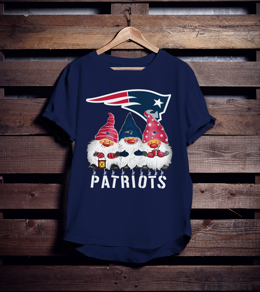 New England Patriots Merry Christmas Happy Holidays Gnomes NFL T-Shirt