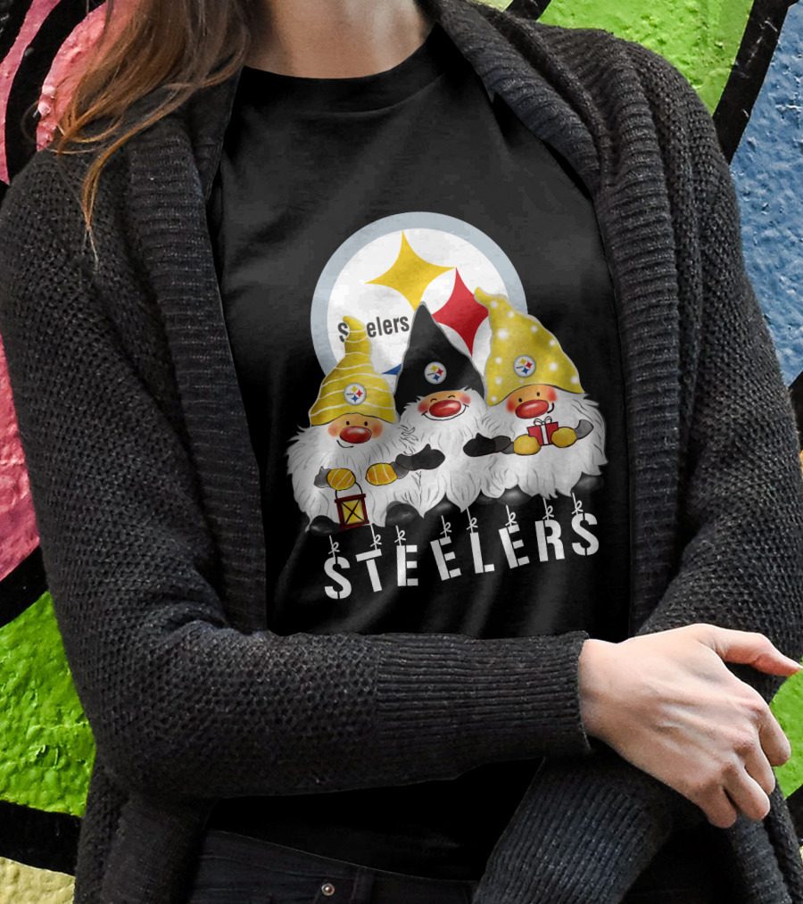 Steelers Merry Christmas Happy Holidays Gnomes T-Shirt