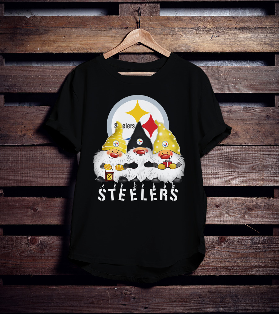 Steelers Merry Christmas Happy Holidays Gnomes T-Shirt