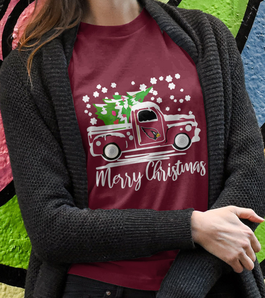 Arizona Cardinals Vintage Truck Merry Christmas T-Shirt