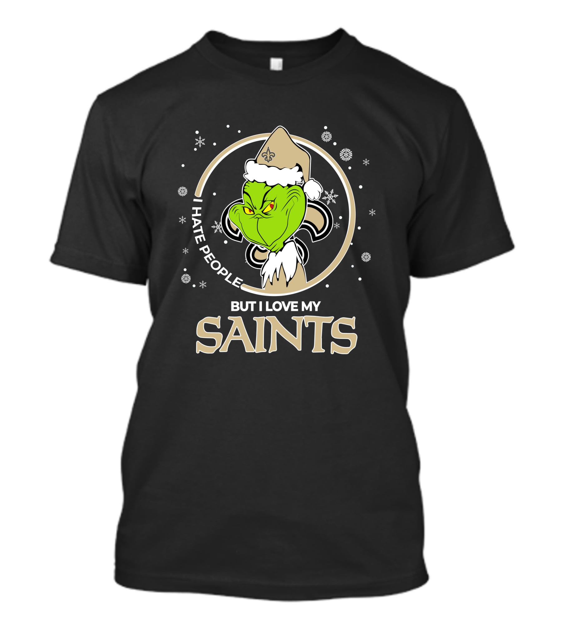 Christmas Grinch I Hate People But I Love My New Orleans Saints T-Shirt