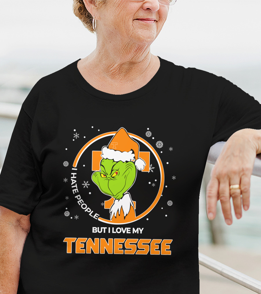 Christmas Grinch Santa I Hate People But I Love My Tennessee T-Shirt
