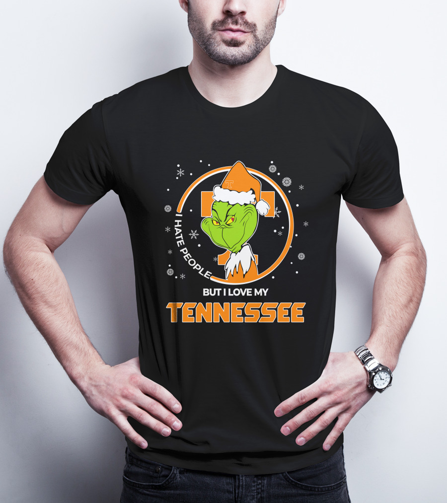 Christmas Grinch Santa I Hate People But I Love My Tennessee T-Shirt