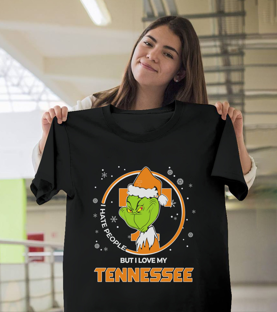 Christmas Grinch Santa I Hate People But I Love My Tennessee T-Shirt
