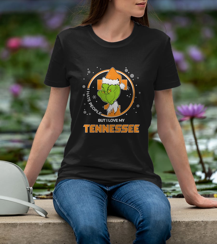 Christmas Grinch Santa I Hate People But I Love My Tennessee T-Shirt