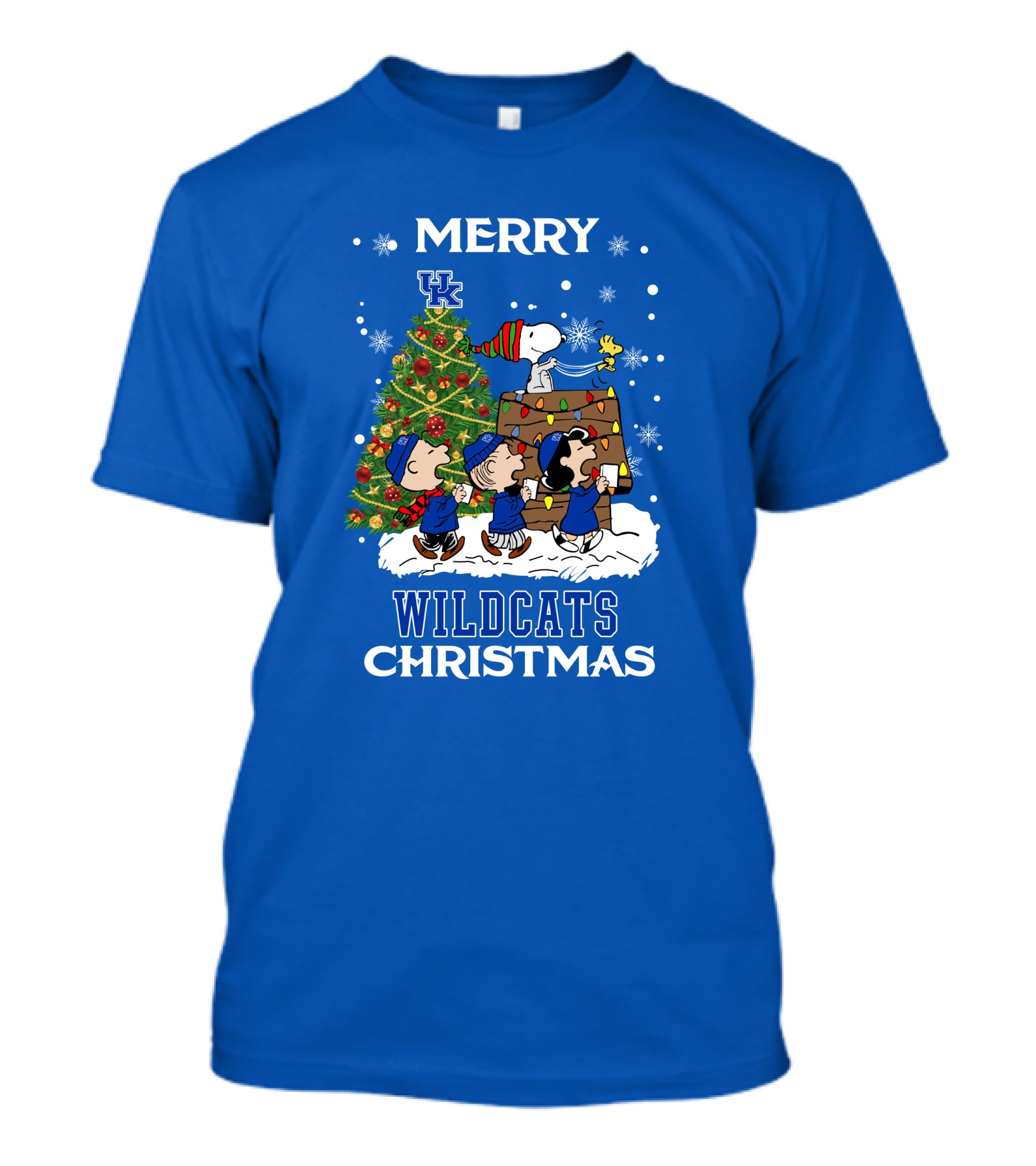 Wildcats Merry Christmas Peanuts Tree Kentucky T-Shirt