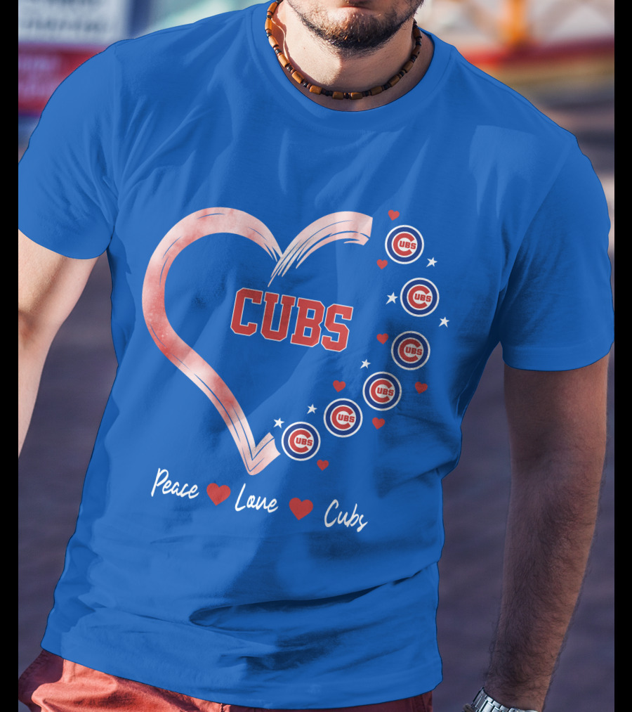 Peace Love Heart Cubs Chicago Cubs T-Shirt