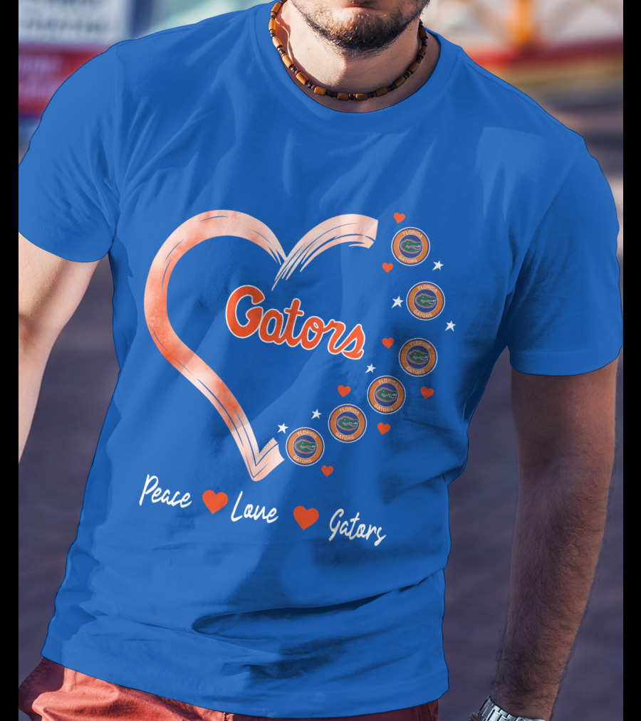 Peace Love Gators Heart Florida Gators T-Shirt