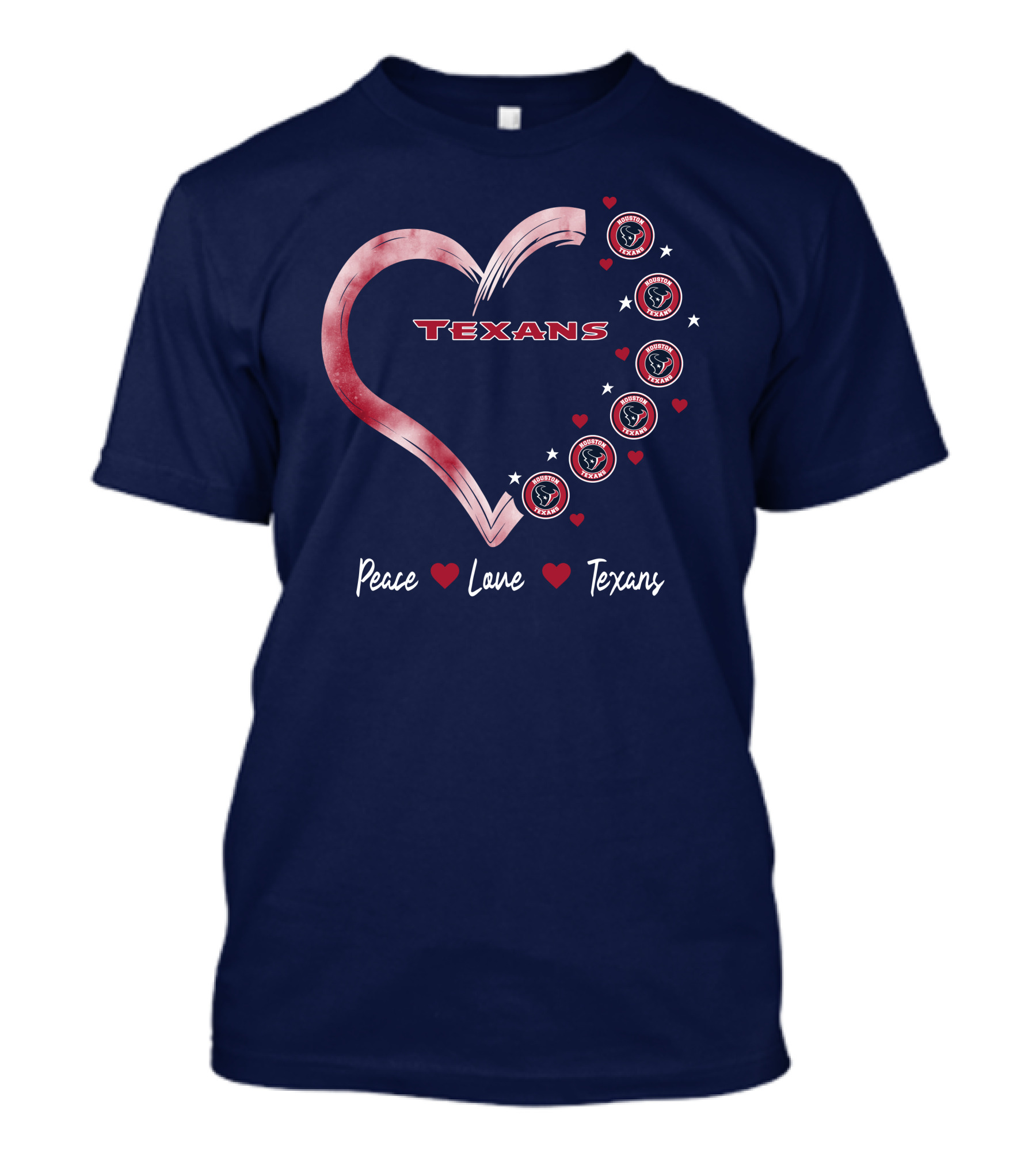 Peace Love Heart Houston Texans T-Shirt