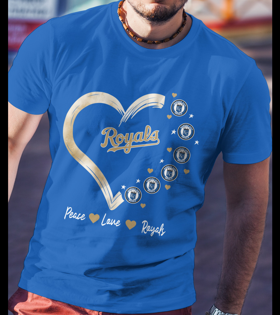 Peace Love Royals Kansas City Royals Heart T-Shirt
