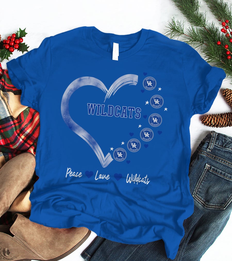 Peace Love Wildcats Kentucky Wildcats UK T-Shirt