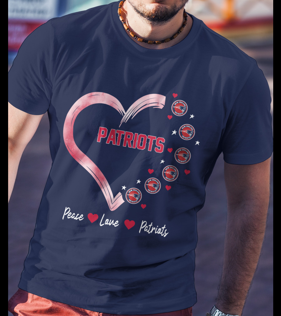 Patriots Peace Love Heart T-Shirt