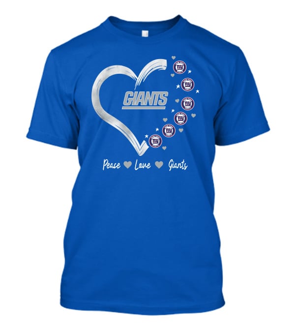 Peace Love Giants New York Giants Heart T-Shirt