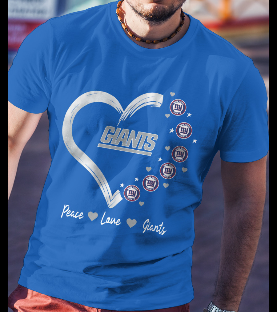 Peace Love Giants New York Giants Heart T-Shirt