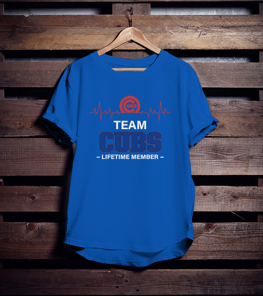 Cubs Team Lifetime Member With Heartbeat T-Shirt