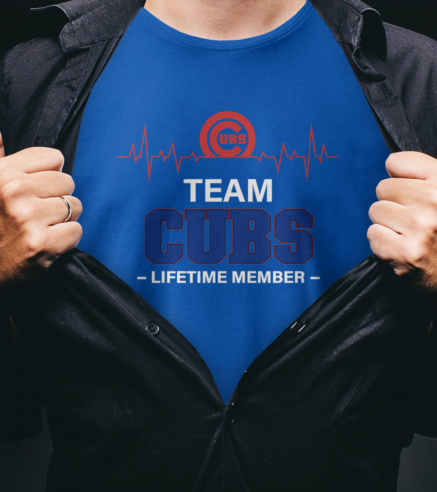 Cubs Team Lifetime Member With Heartbeat T-Shirt