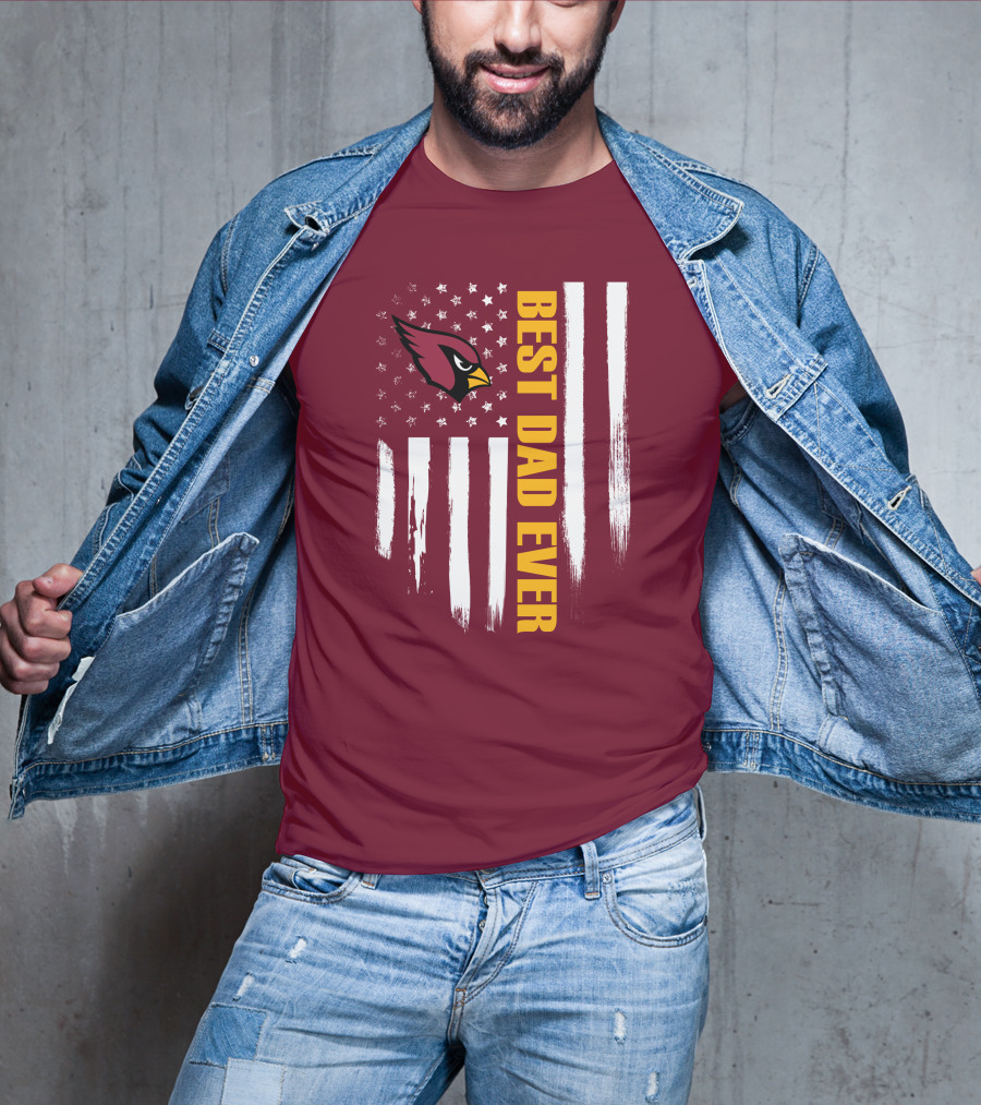 Arizona Cardinals Flag Best Dad Ever T-Shirt