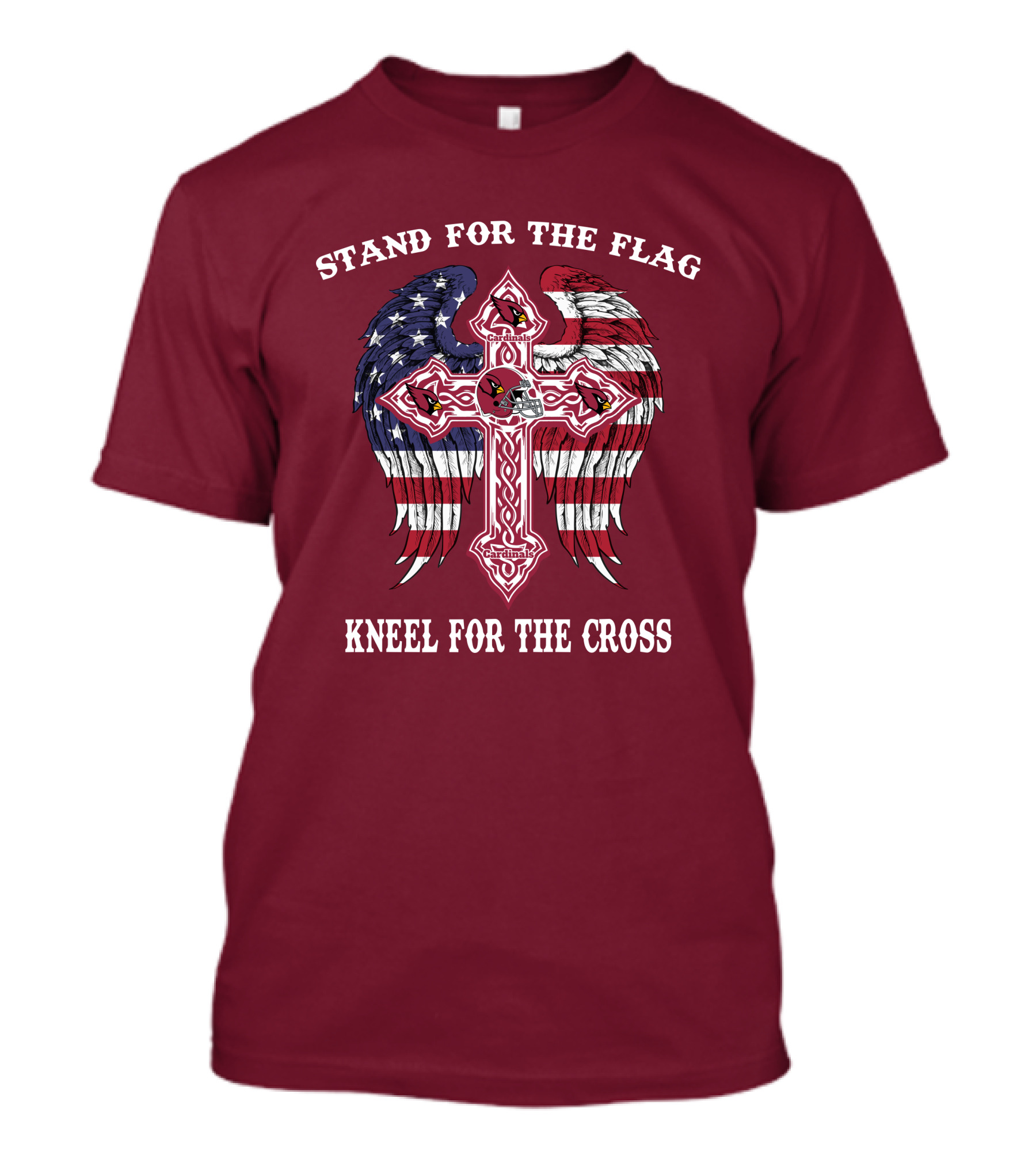Stand For The Flag Kneel For The Cross Arizona Cardinals Flag Cross T-Shirt