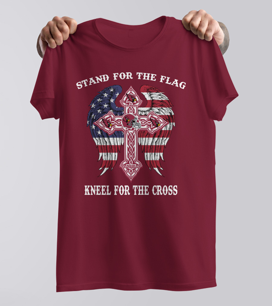 Stand For The Flag Kneel For The Cross Arizona Cardinals Flag Cross T-Shirt