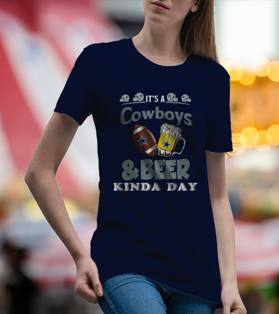 Dallas Cowboys Football Beer Kinda Day Football Helmet Star Mug T-Shirt