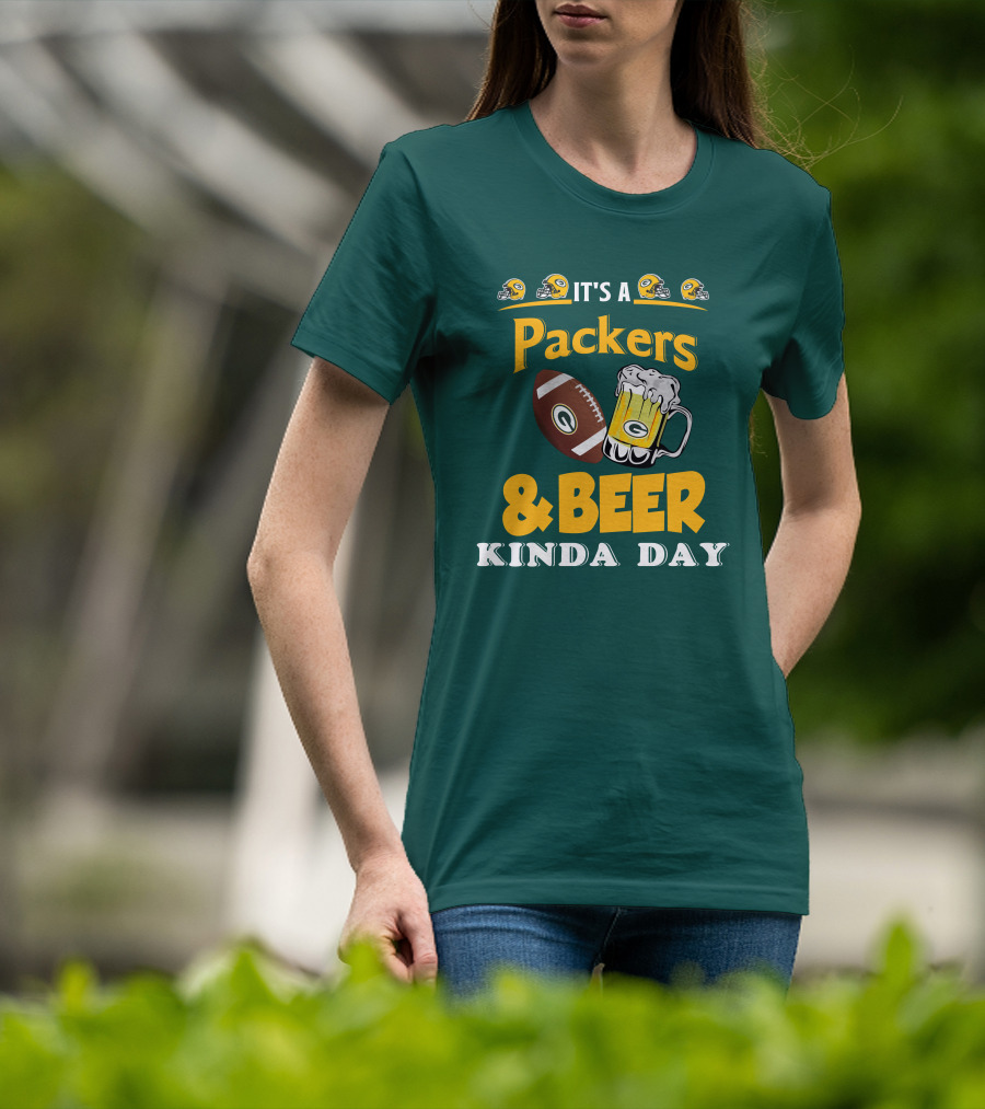 Green Bay Packers Football And Beer Kinda Day T-Shirt