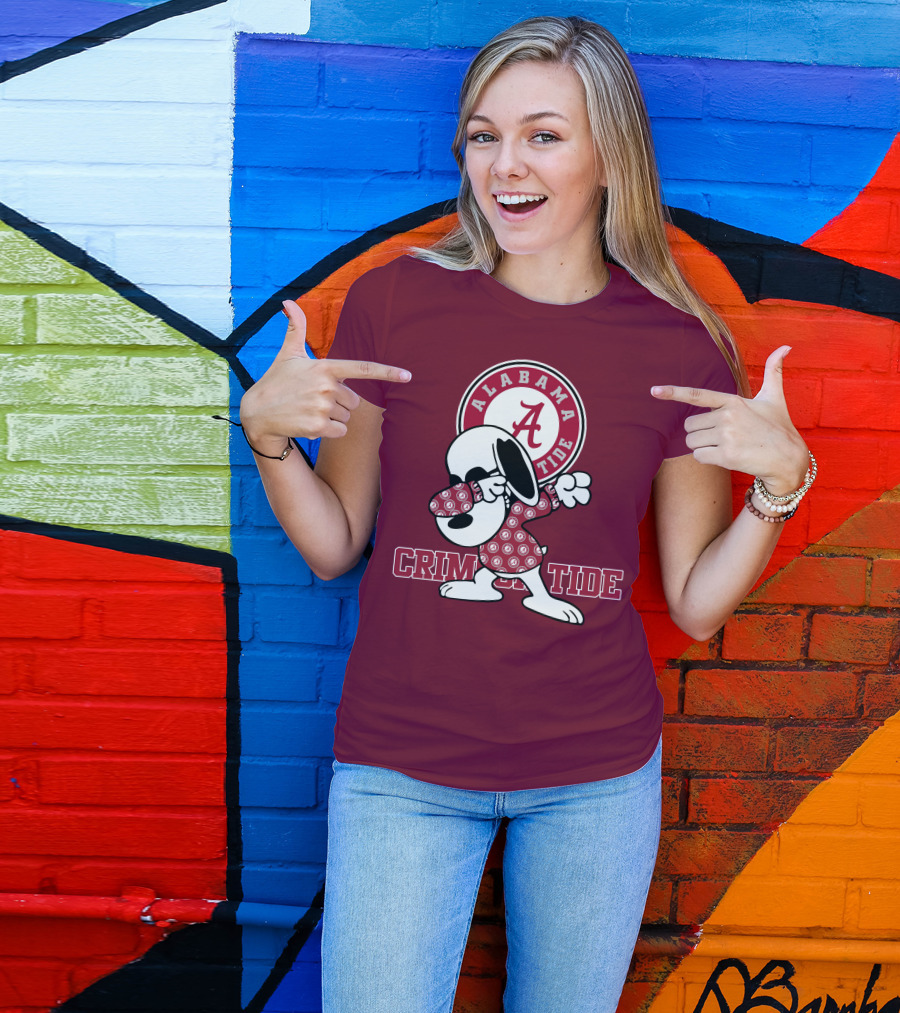 Alabama Crimson Tide Snoopy Dabbing Football Fan Spirit T-Shirt