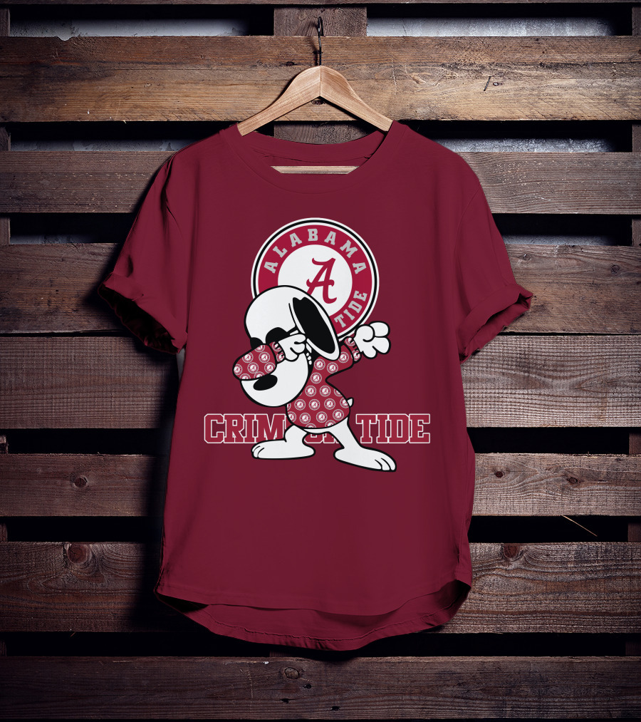 Alabama Crimson Tide Snoopy Dabbing Football Fan Spirit T-Shirt