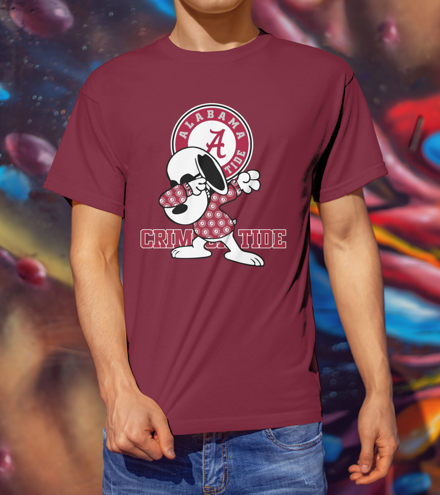 Alabama Crimson Tide Snoopy Dabbing Football Fan Spirit T-Shirt