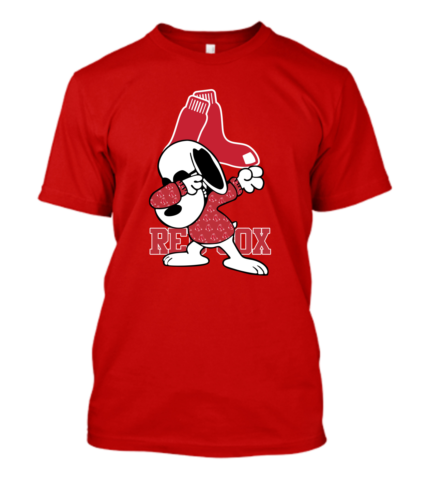 Boston Red Sox Snoopy Dabbing With Red Sox T-Shirt