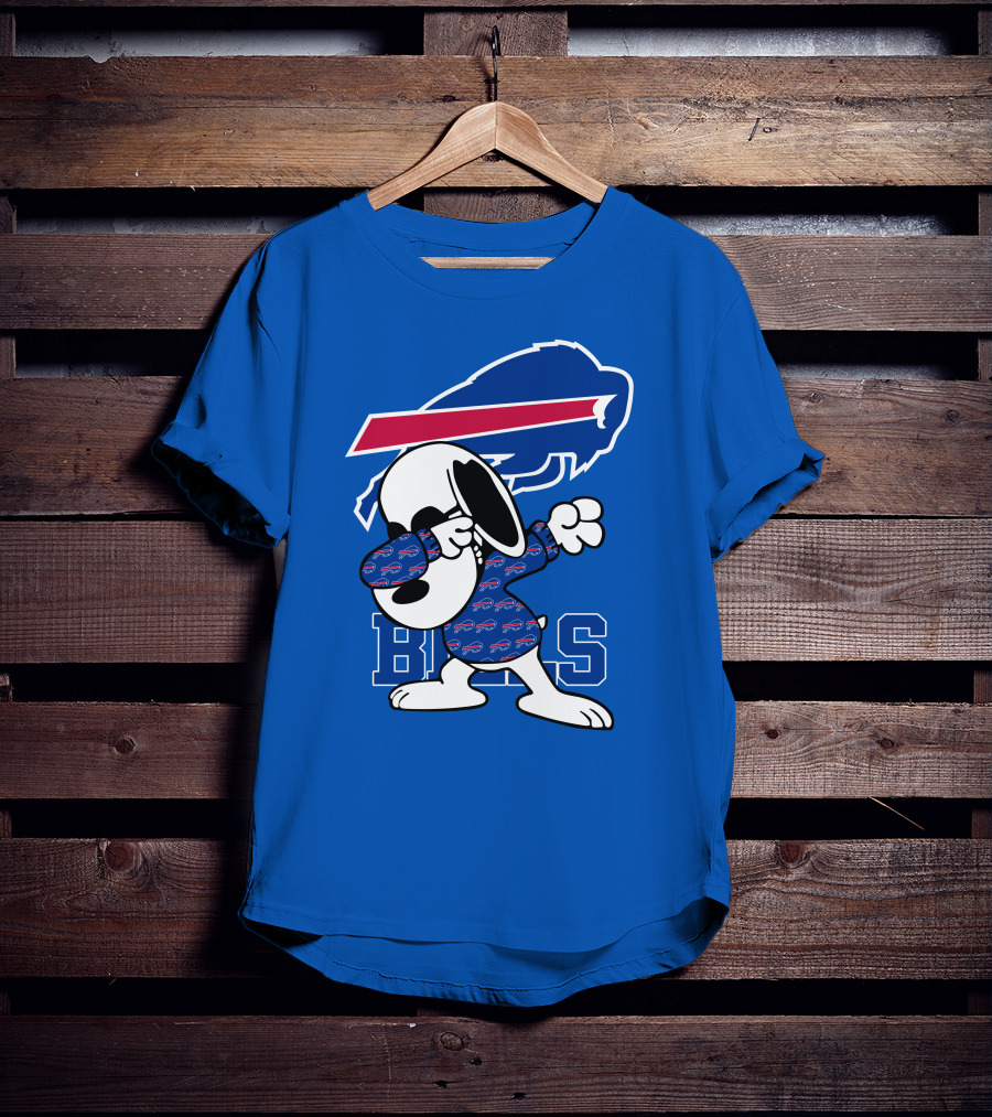 Buffalo Bills Snoopy Dabbing Bills Logo Football T-Shirt