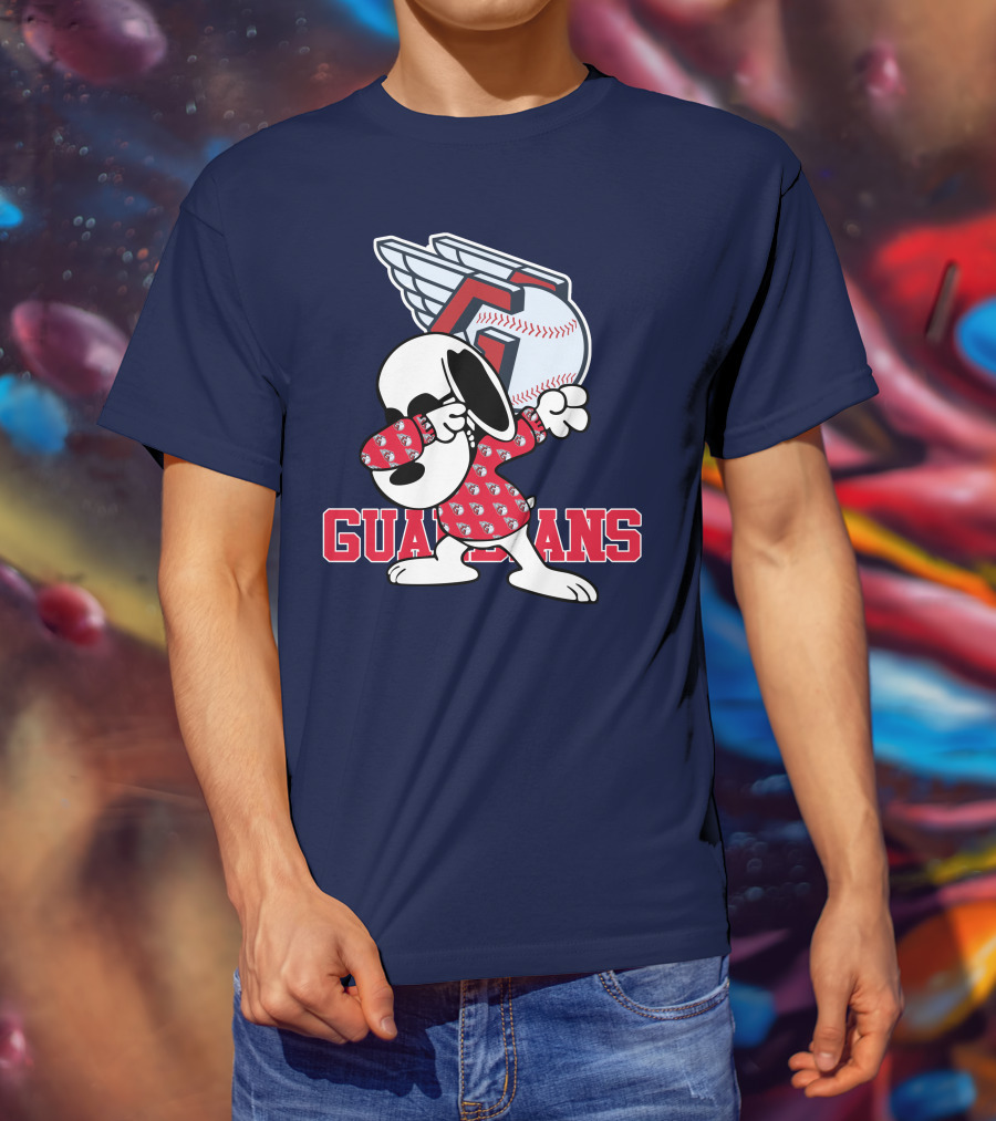Cleveland Guardians Snoopy Dabbing Baseball T-Shirt