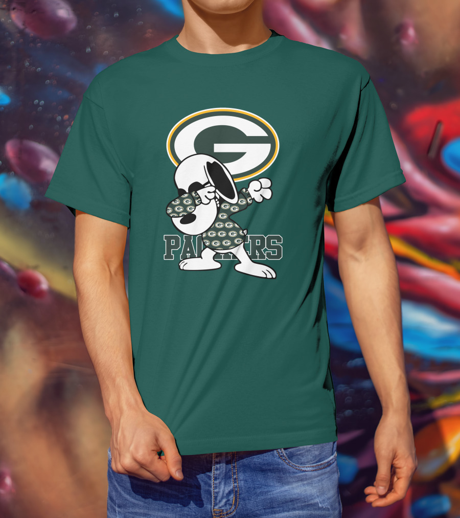 Green Bay Packers Snoopy Dabbing Packers T-Shirt